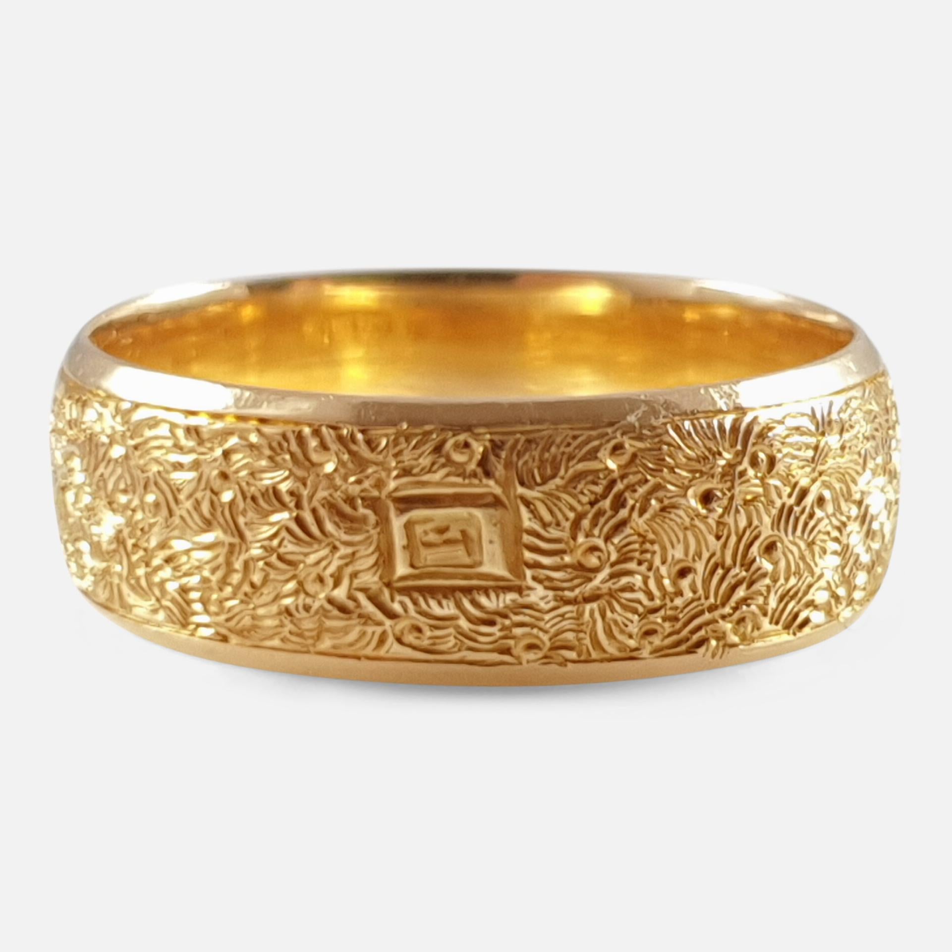 engraved gold ring