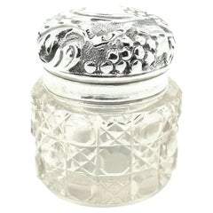 Antique Victorian 1837 Sterling Silver Glass Jewellery Box