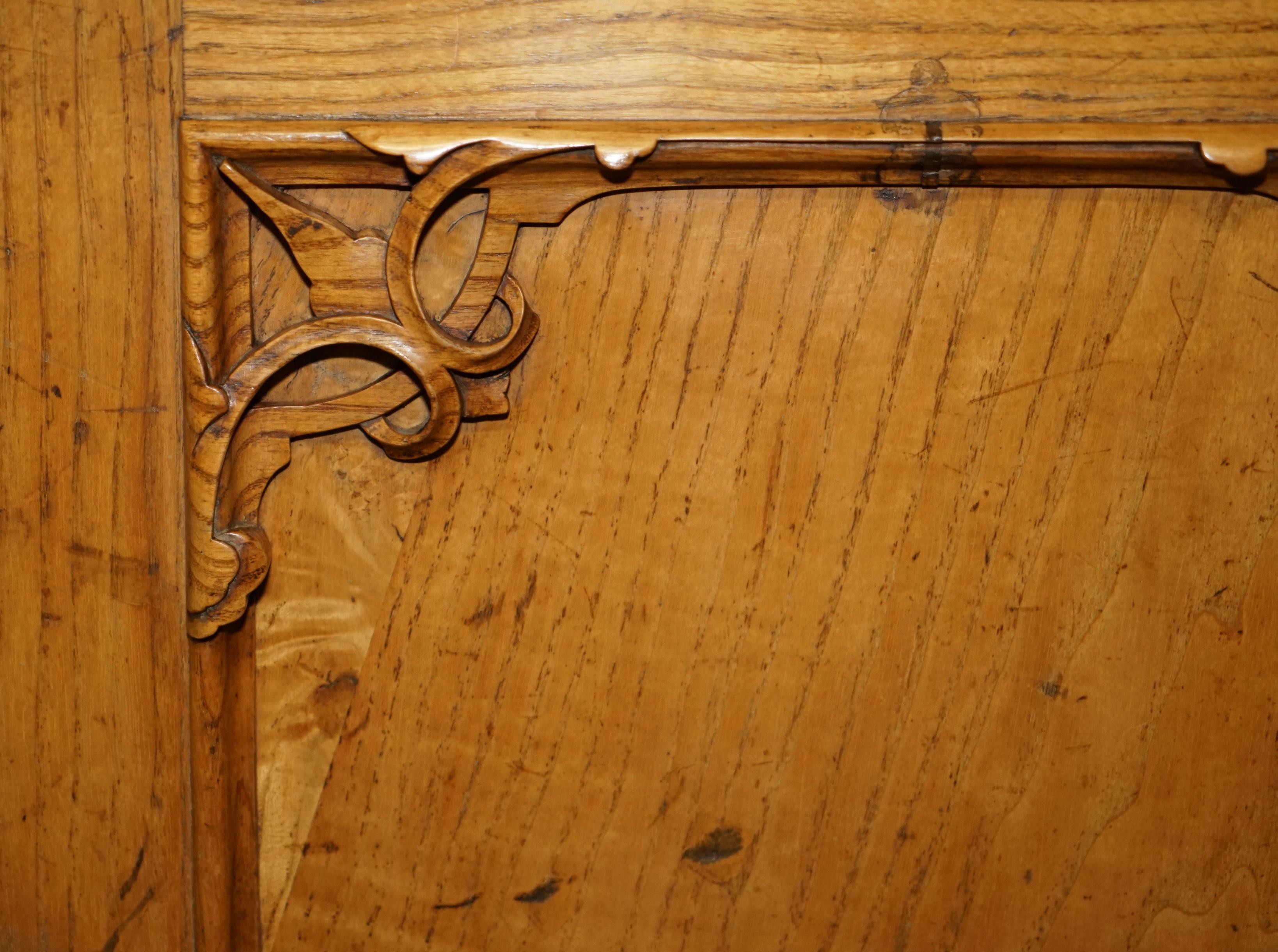 Antique Victorian 1840 a Blain & Son Liverpool Pollard Oak Bookcase Cupboard For Sale 4