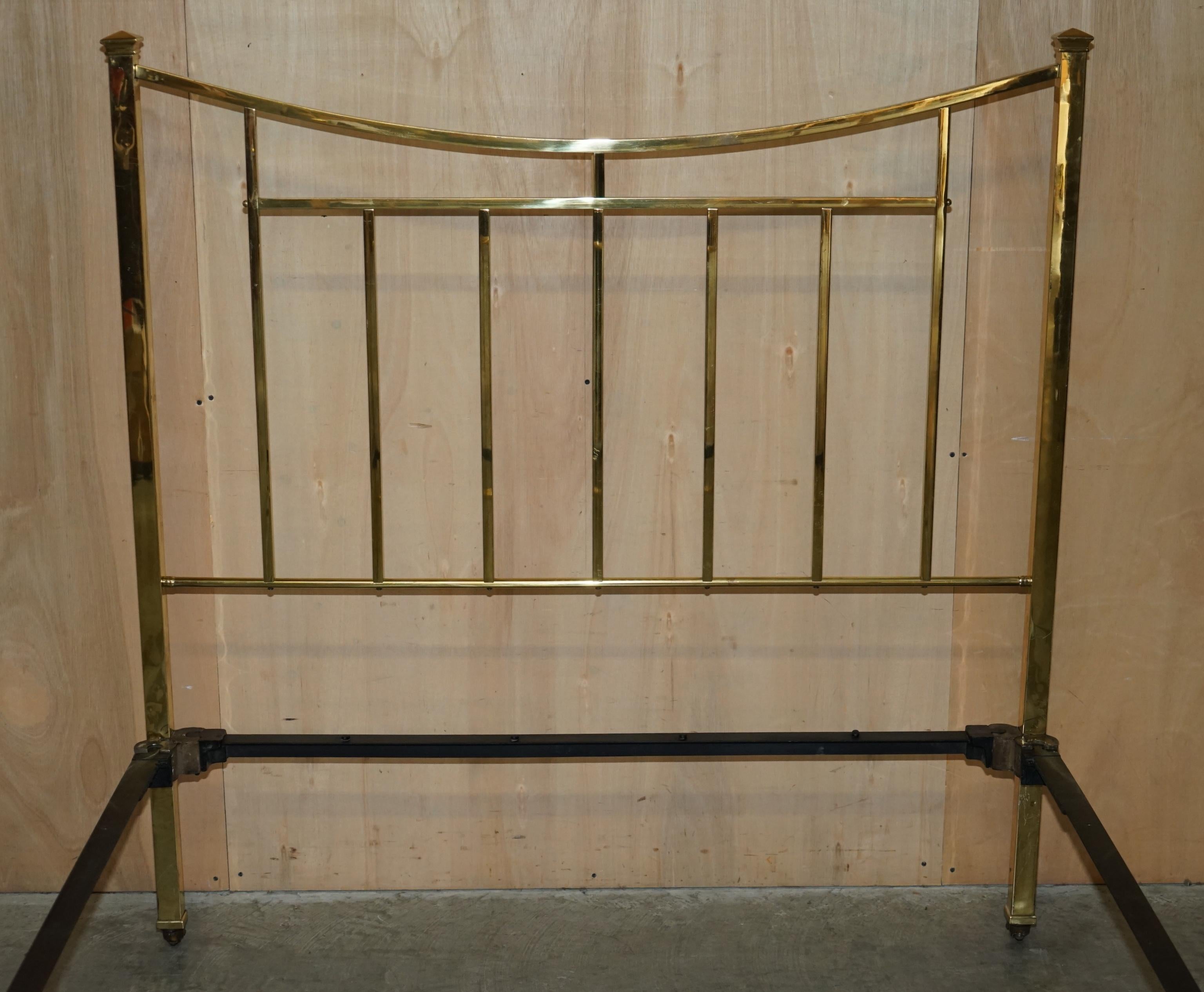 antique brass bed with porcelain