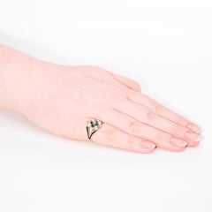 Antique Victorian 1840s 18K Gold Diamond, Pearl and Black Enamel Mourning Ring