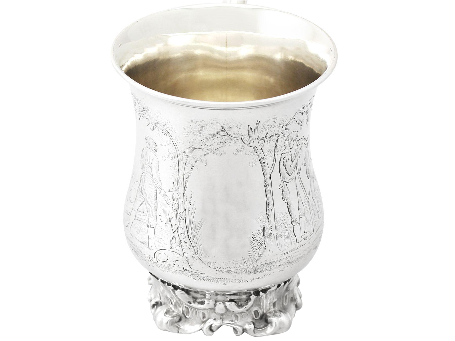 An exceptional, fine and impressive antique Victorian English sterling silver mug, made by Edward, John & William Barnard; an addition to our silver christening gifts collection

This exceptional antique Victorian sterling silver mug has a