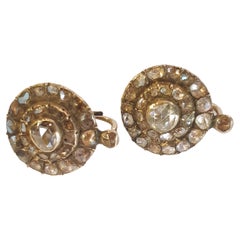 Antique Victorian 1850s Rose Cut Diamond Earrings