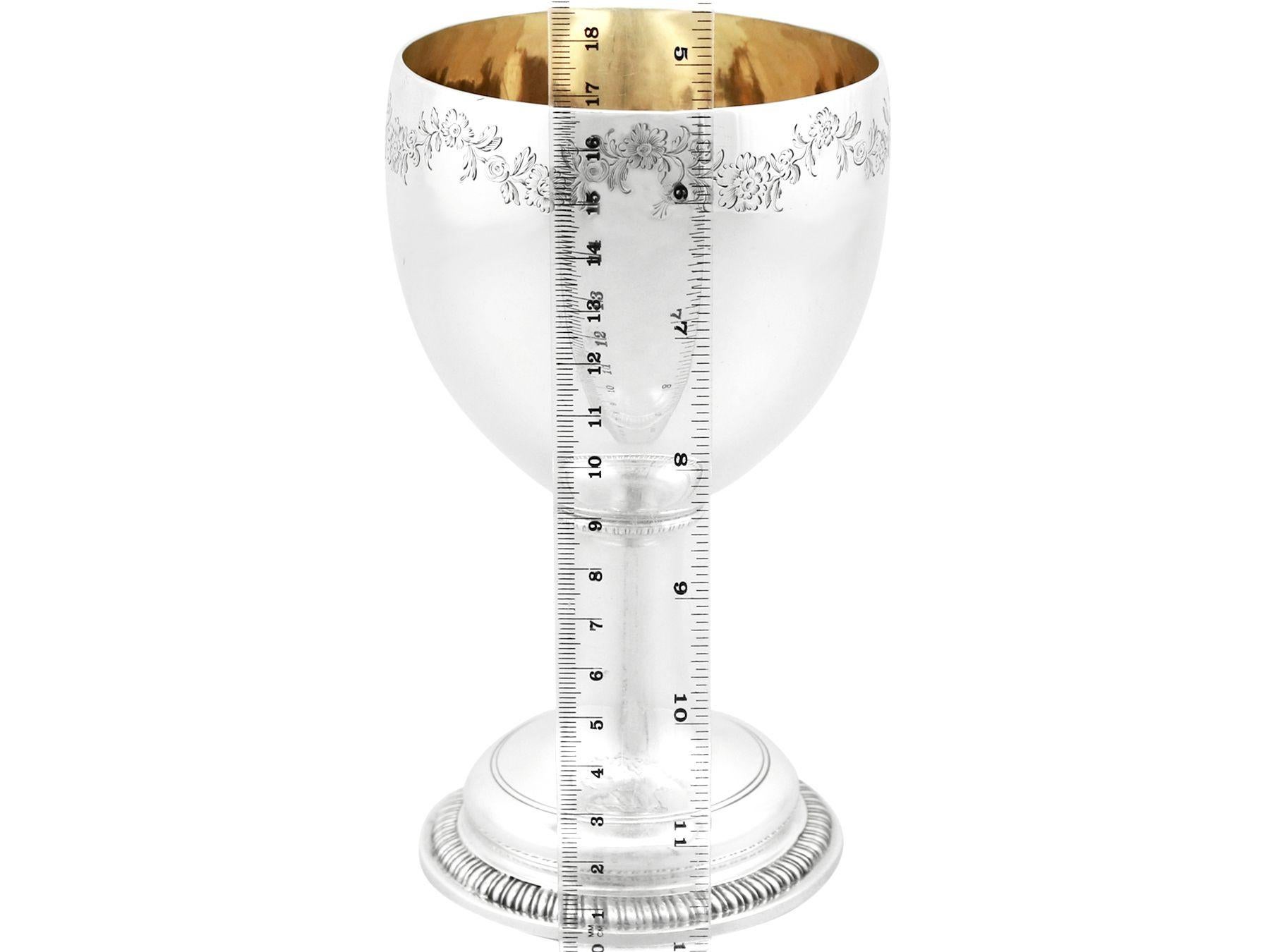 Antike viktorianische 1850er Sterling Silber Pokal im Angebot 2