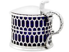 Antique Victorian 1855 Sterling Silver Mustard Pot