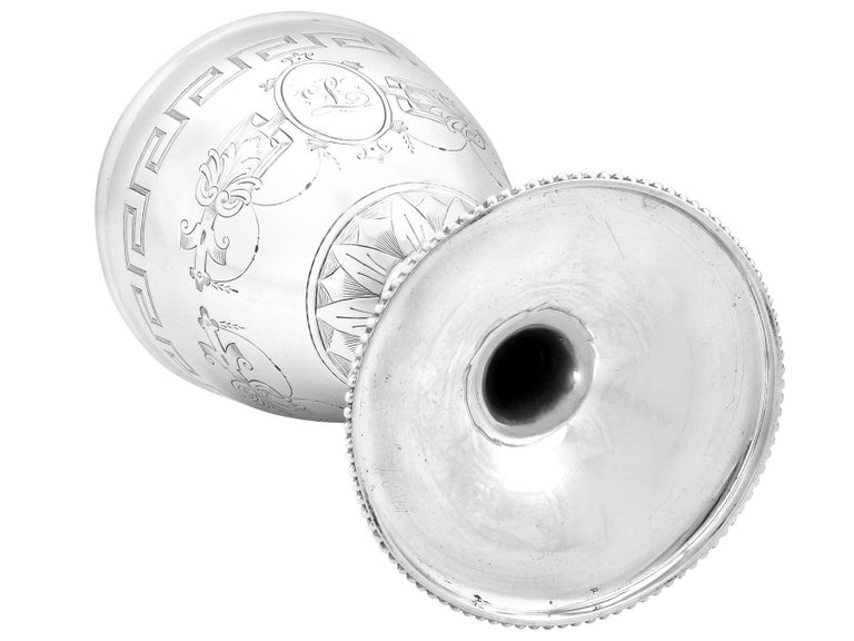 Antique Victorian 1858 Sterling Silver Goblets For Sale 6