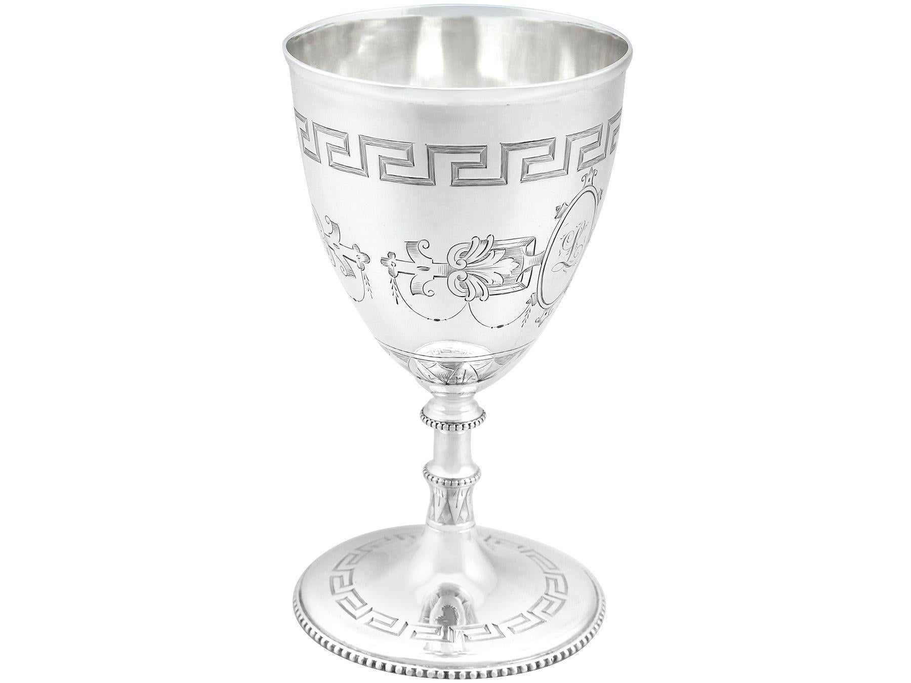 Antike viktorianische Goblets aus Sterlingsilber aus dem Jahr 1858 (Englisch) im Angebot