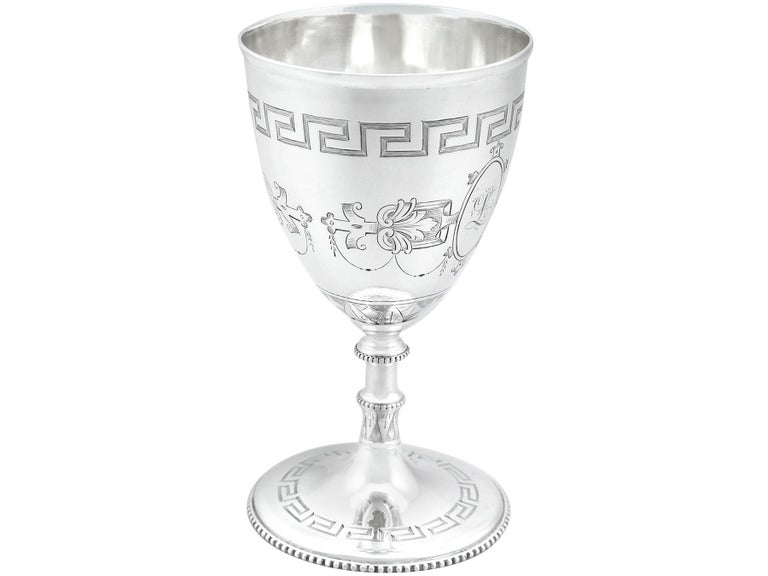 Antique Victorian 1858 Sterling Silver Goblets In Excellent Condition For Sale In Jesmond, Newcastle Upon Tyne