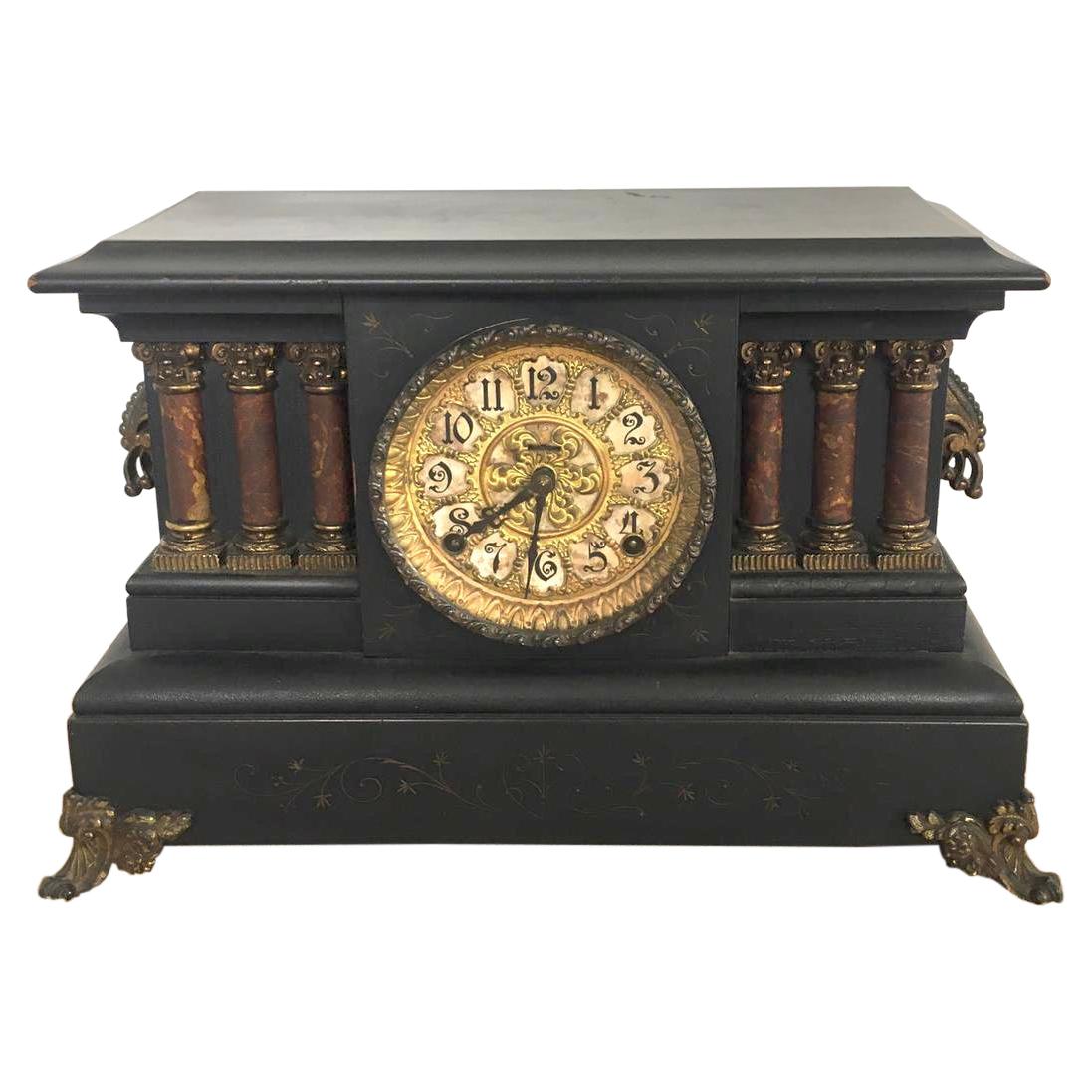 Antique Victorian 1860 Eight Day Mantel Clock