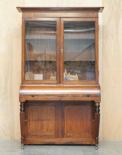 LIBRERO ANTIGUO ViCTORIANO 1860 WALNUT SCRIBAN BUREAU MUST SEE PICTURES