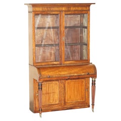Used ViCTORIAN 1860 WALNUT SCRIBAN BUREAU BOOKCASE MUST SEE PICTURES