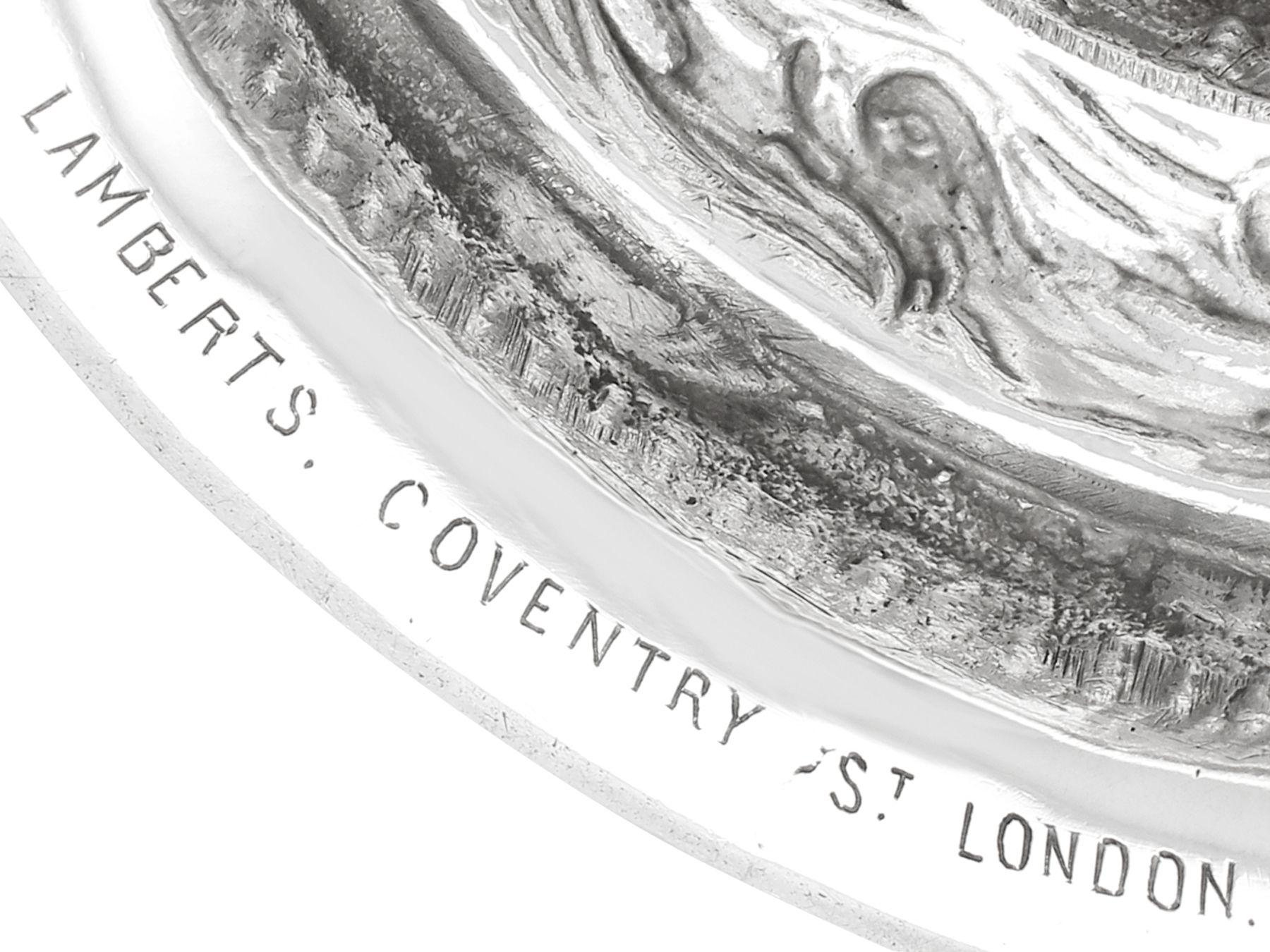 Antique Victorian 1860s English Sterling Silver Claret Jug 6