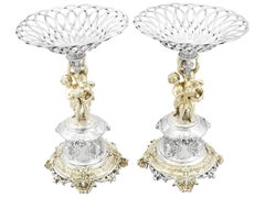 Antike viktorianische Tafelaufsätze aus Sterlingsilber von Alexander Macrae aus den 1860er Jahren