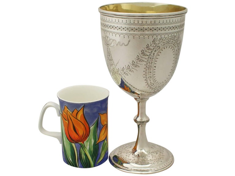 Antique Victorian 1860s Sterling Silver Goblet by Thomas Smily In Excellent Condition In Jesmond, Newcastle Upon Tyne