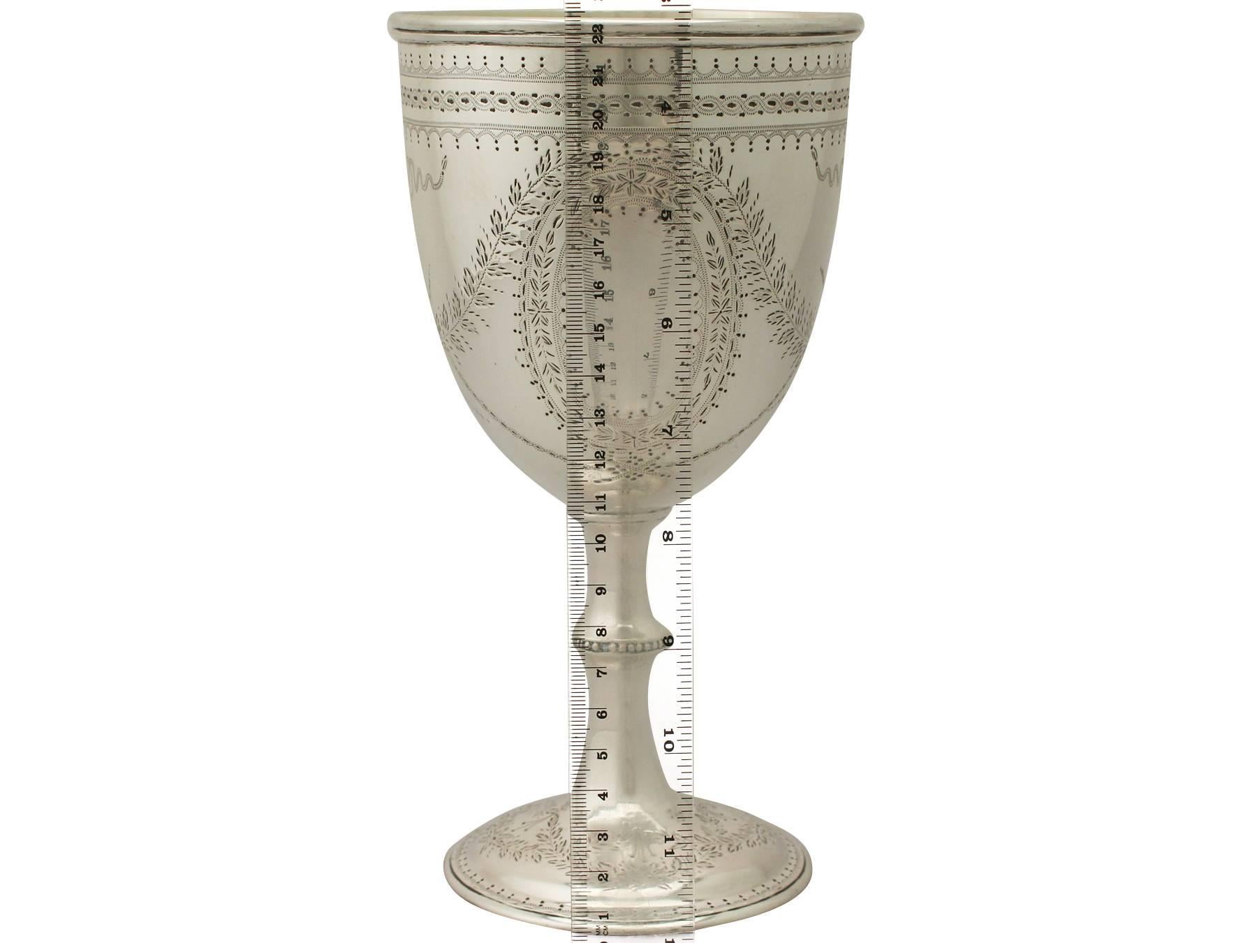Mid-19th Century Antique Victorian 1860s Sterling Silver Goblet by Thomas Smily
