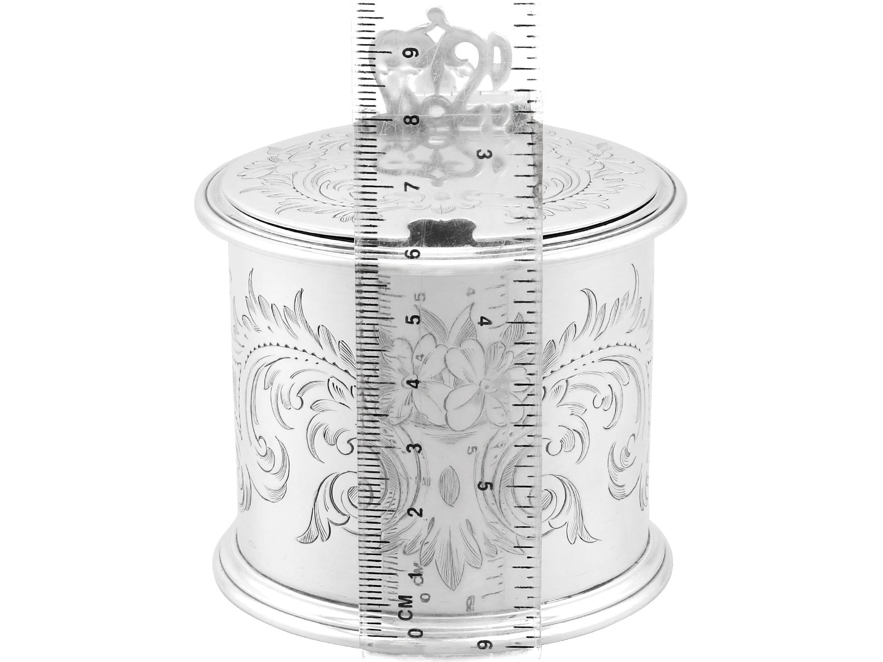 Victorian 1862 Sterling Silver Mustard Pot For Sale 4