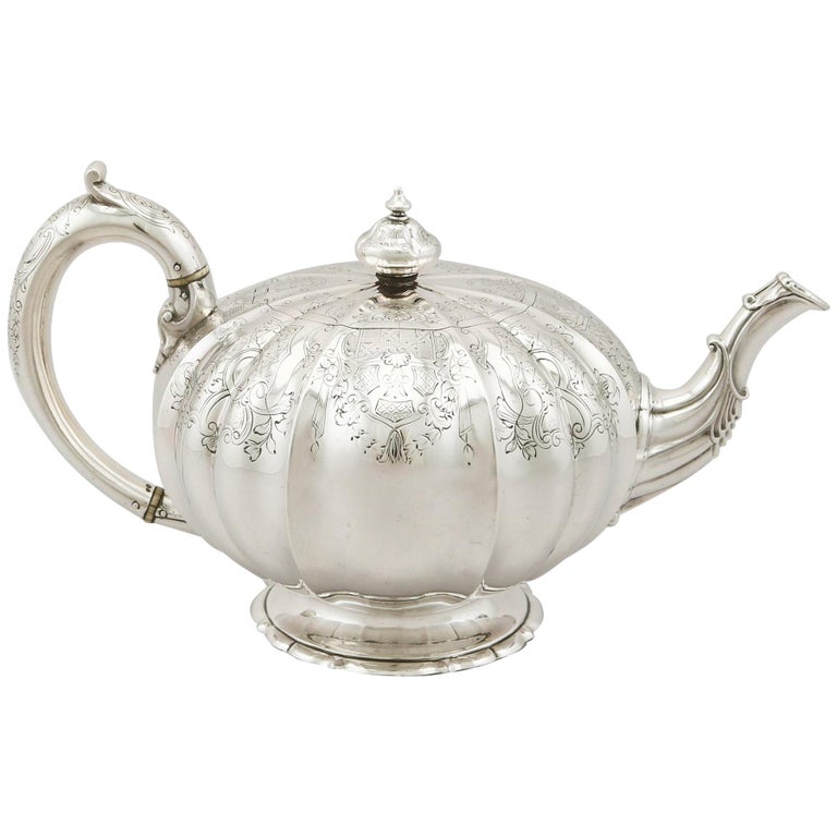 Antique Victorian 1862 Sterling Silver Teapot at 1stdibs