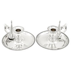 Antique Victorian 1863 Sterling Silver Chambersticks