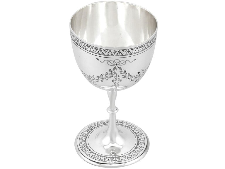 English Antique Victorian 1867 Sterling Silver Goblet For Sale