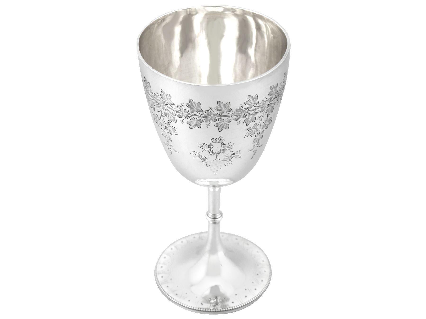 Antique Victorian 1876 Sterling Silver Goblet In Excellent Condition For Sale In Jesmond, Newcastle Upon Tyne