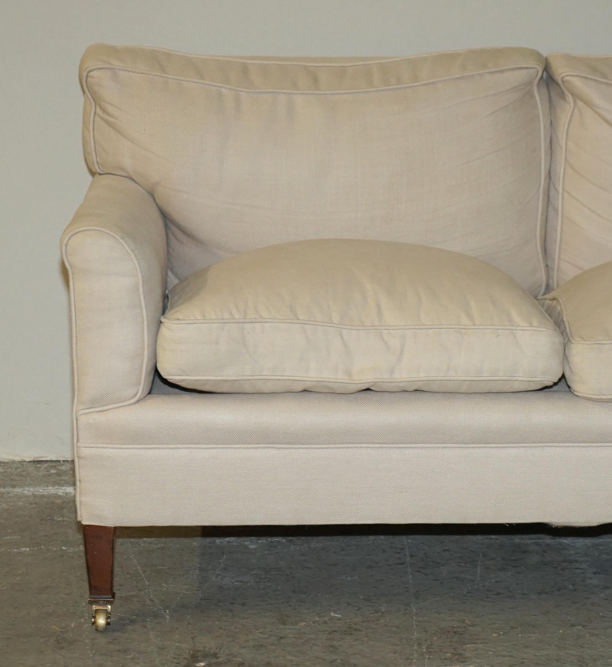 English ANTIQUE ViCTORIAN 1880 HOWARD & SON TWO SEAT SOFA STAMPED READY FOR UPHOLSTERY For Sale