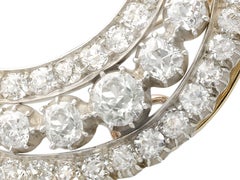 Antique Victorian 1880s Diamond Crescent Moon Brooch
