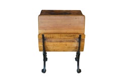 Antique Victorian 1880s "Fashion" Cast Iron & Maple School Desk Sidney Ohio