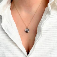 Antique Victorian 1880s Paste Heart Necklace