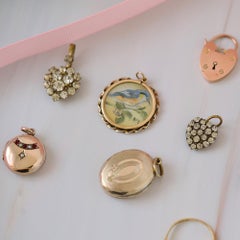 Collana antica vittoriana del 1880 con cuore in pasta