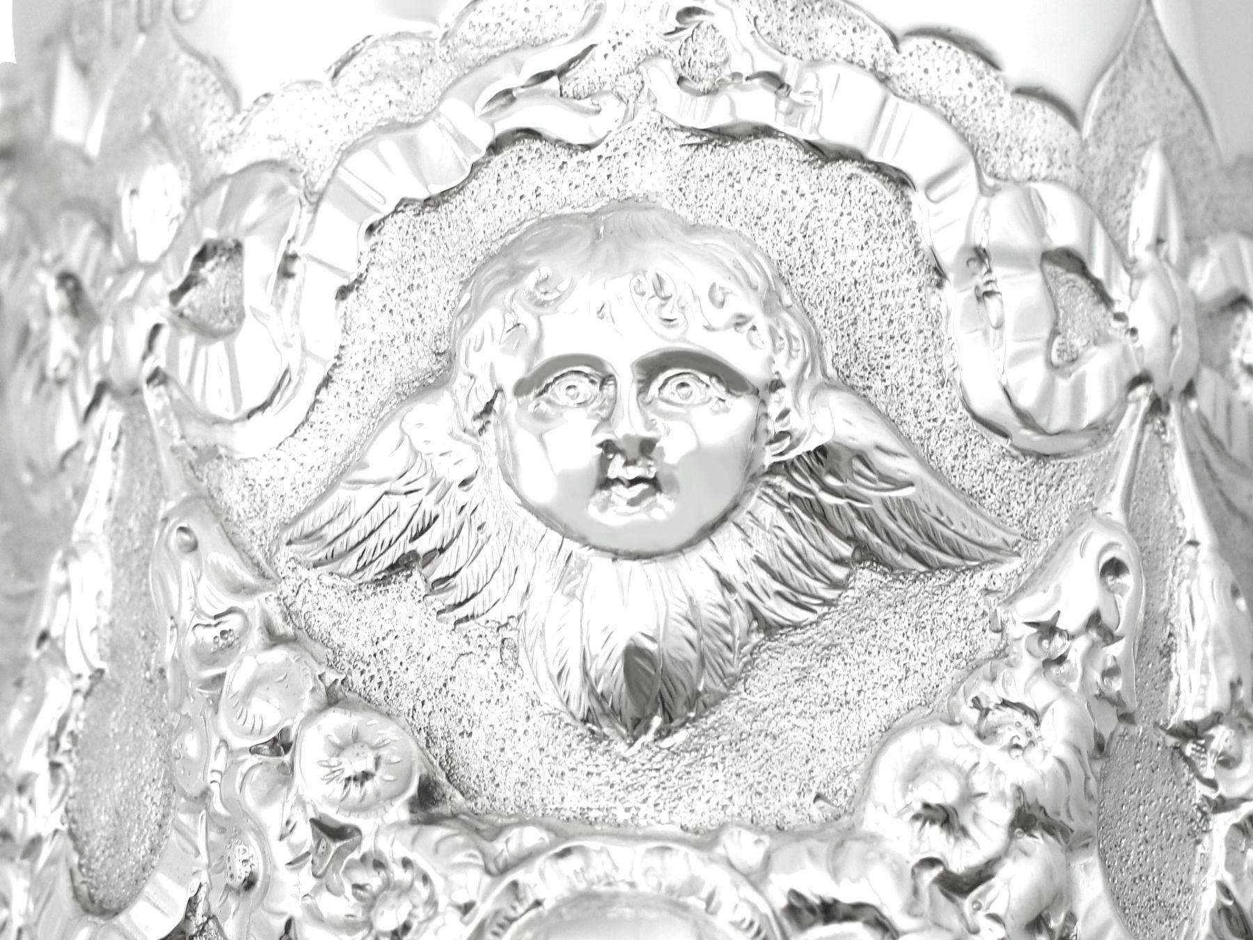 Antique Victorian 1886 Sterling Silver Christening Mug For Sale 2