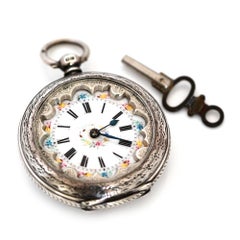 Antique Victorian 1887 Ladies Pocket Silver Watch