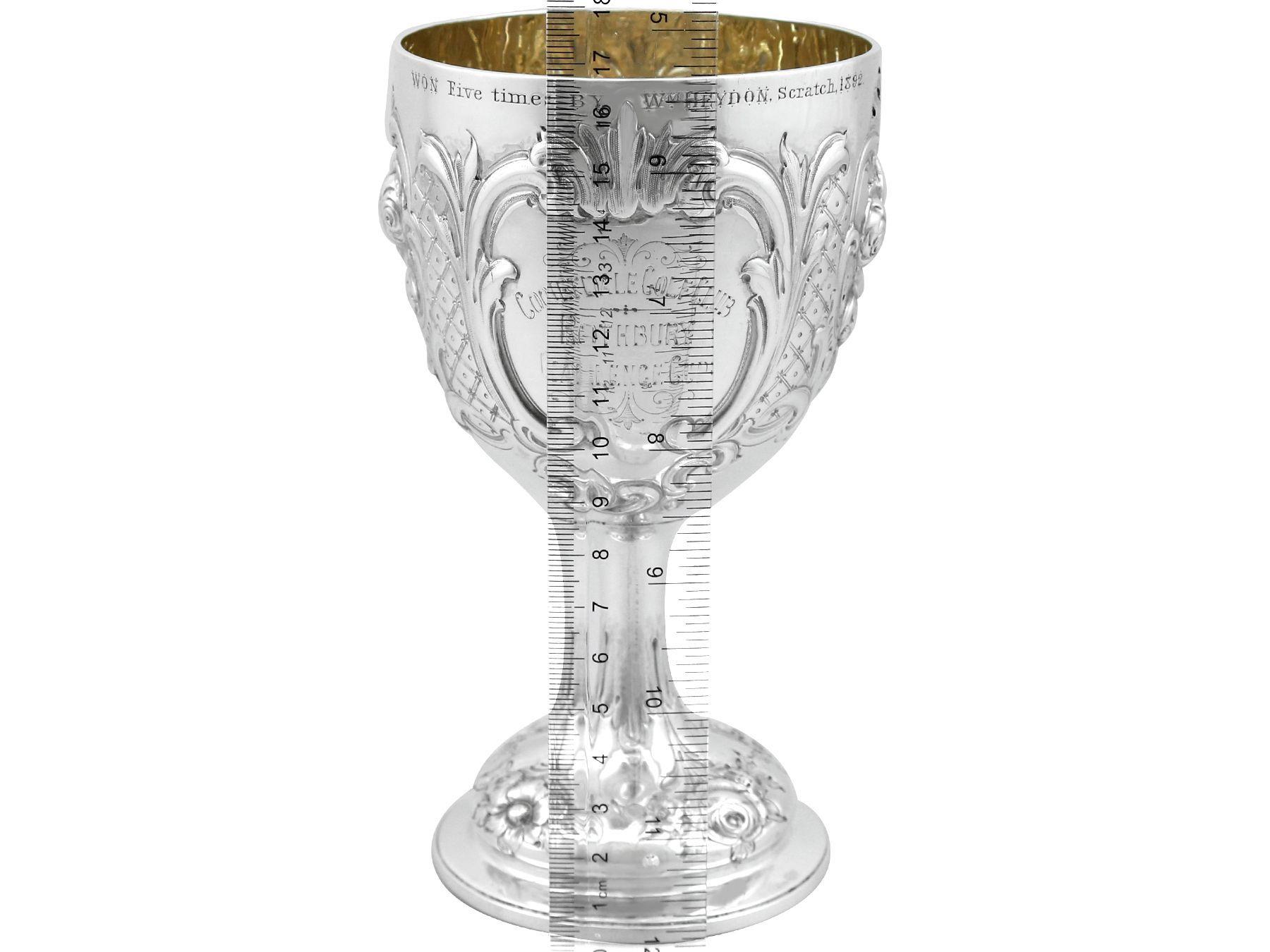 Antiker viktorianischer Goblet aus Sterlingsilber im Angebot 6