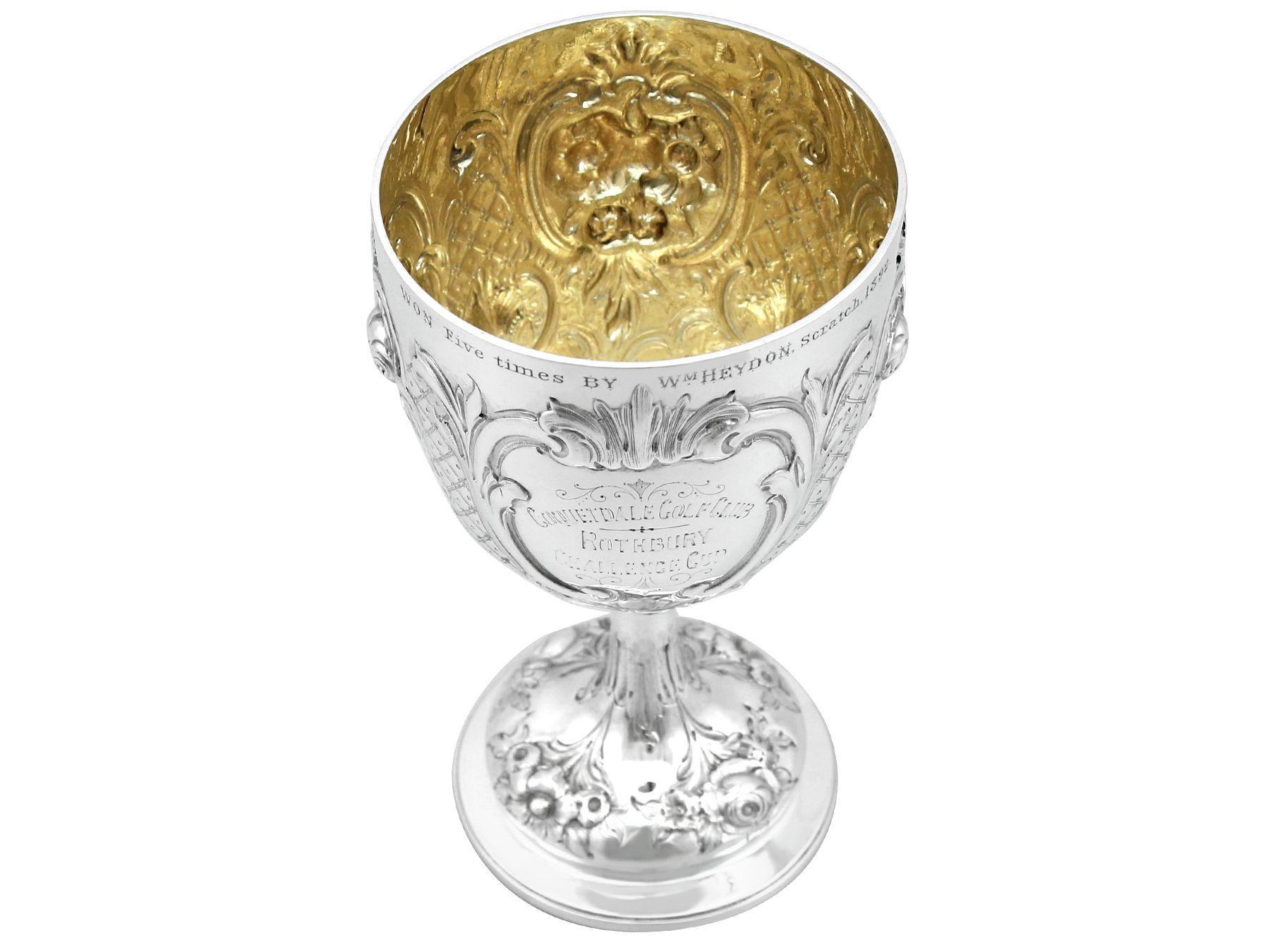 Antiker viktorianischer Goblet aus Sterlingsilber (Viktorianisch) im Angebot