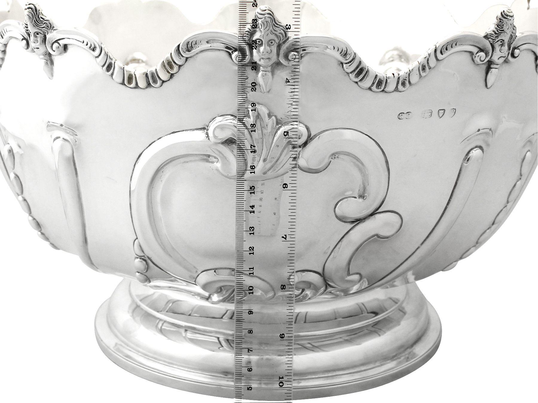 Antique Victorian 1890 Sterling Silver Presentation Bowl For Sale 3