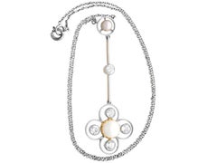 Antique Victorian 1890s Mabe Pearl and Diamond Yellow Gold Pendant