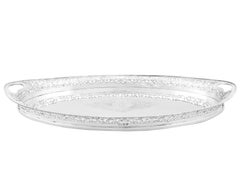 Antique Victorian 1890s Sterling Silver Galleried Tea Tray