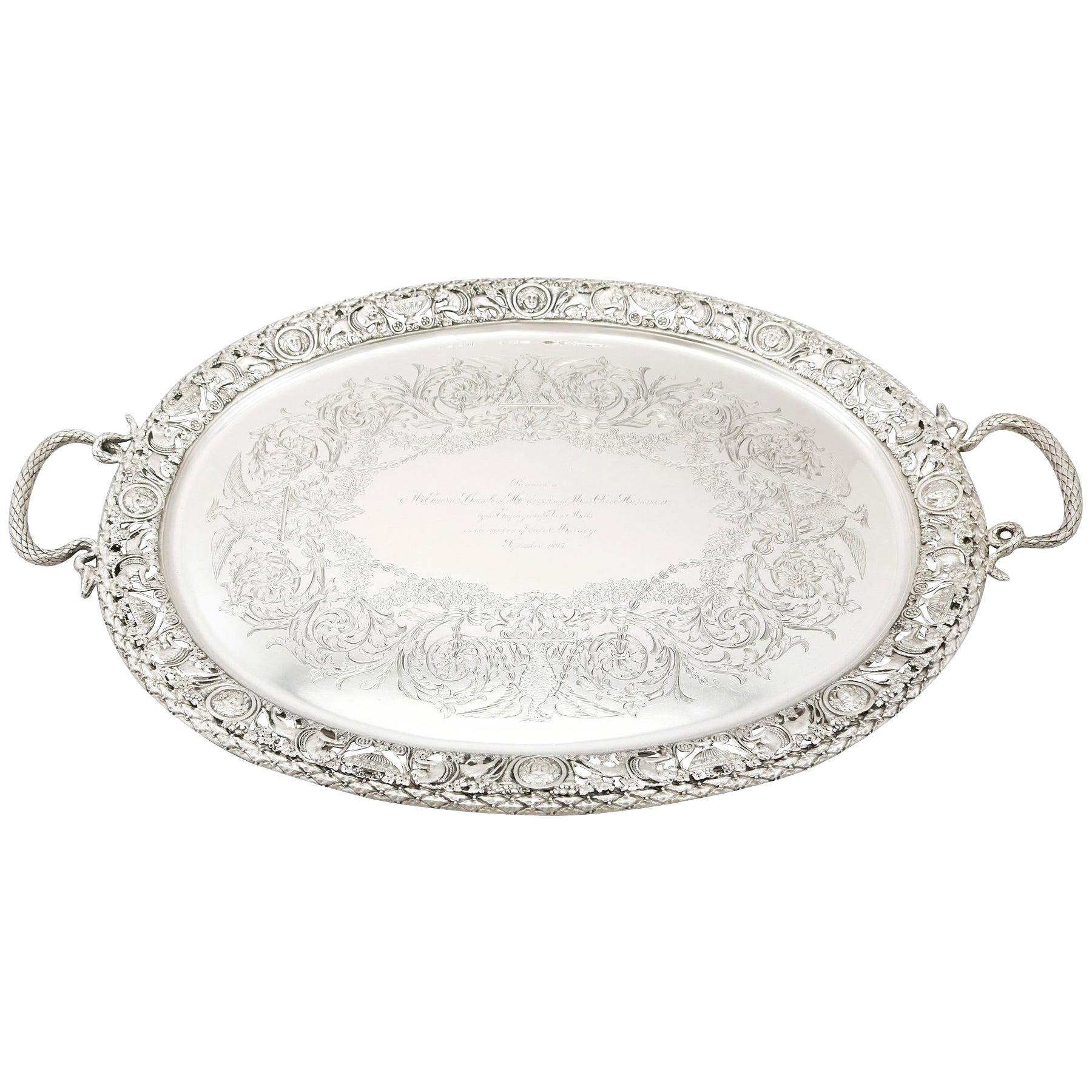 Antique Victorian 1894 Sterling Silver Tea Tray by Mappin & Webb Ltd
