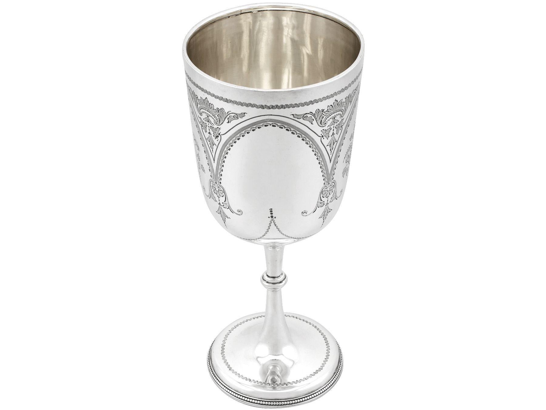 Antique Victorian 1895 Sterling Silver Goblet In Excellent Condition For Sale In Jesmond, Newcastle Upon Tyne