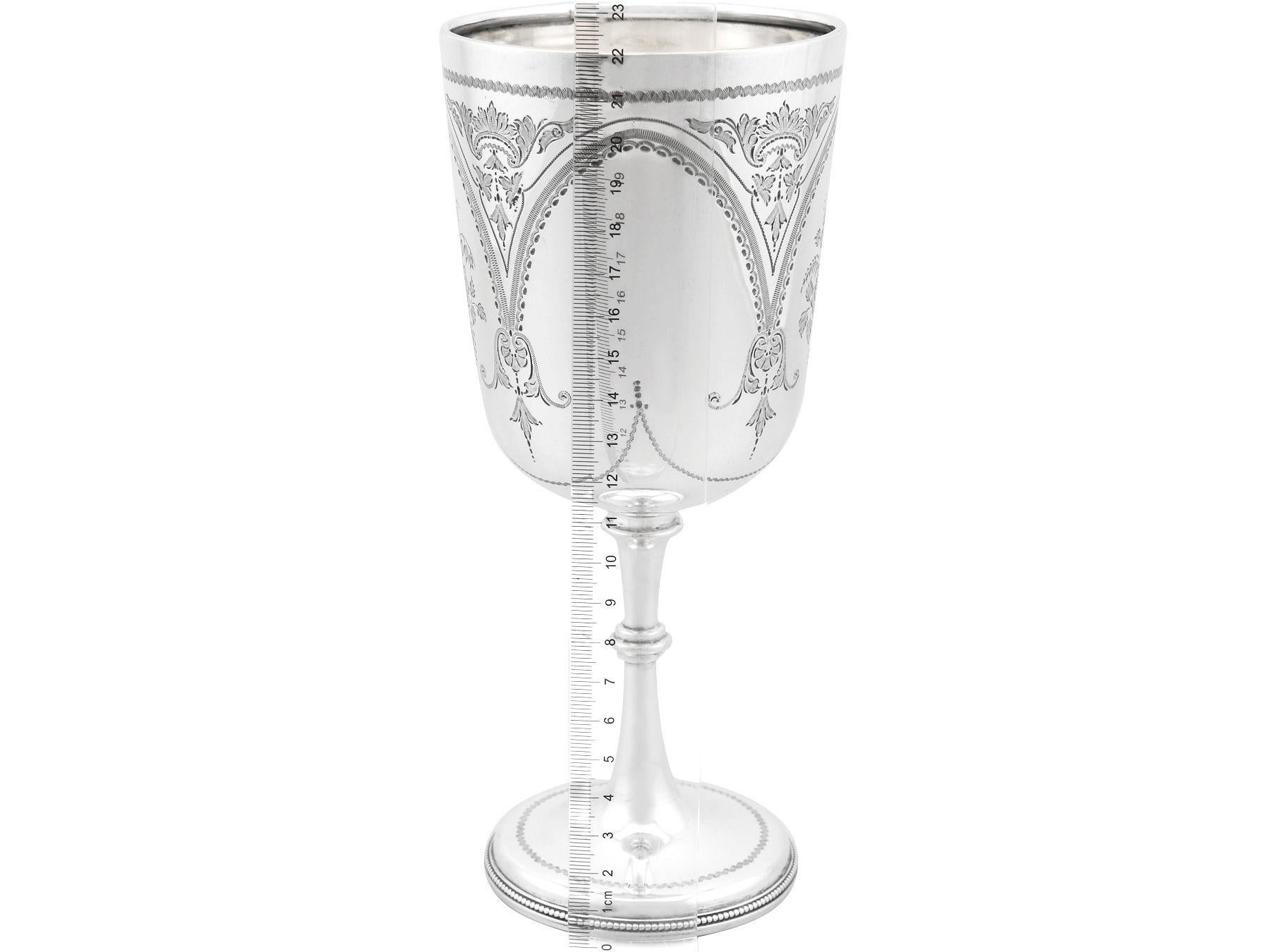 Antique Victorian 1895 Sterling Silver Goblet For Sale 4