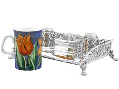 Victorian Sterling Silver Inkstand by John Grinsell & Sons, 1898