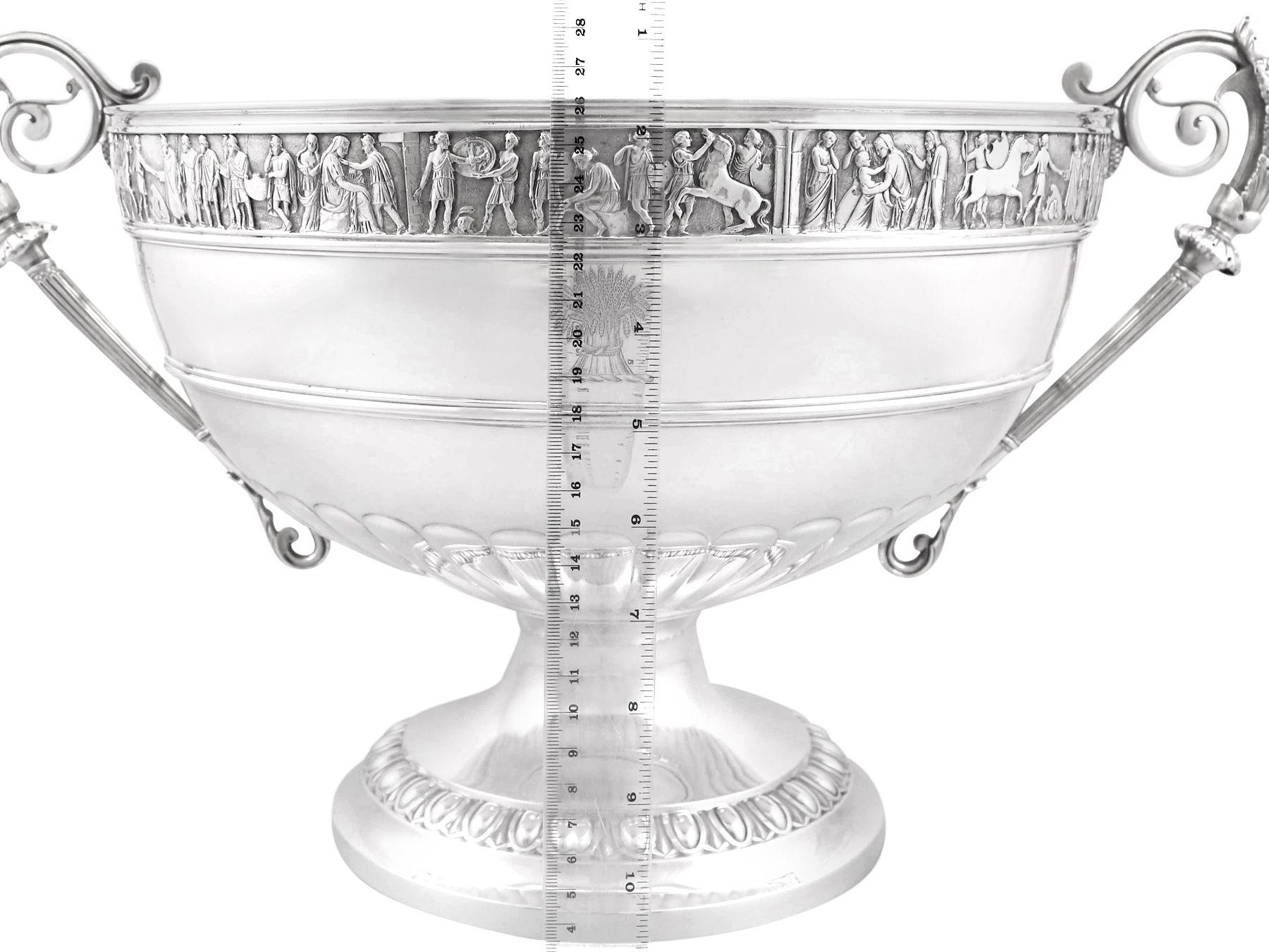 Antique Victorian 1899 Sterling Silver Presentation Bowl For Sale 9