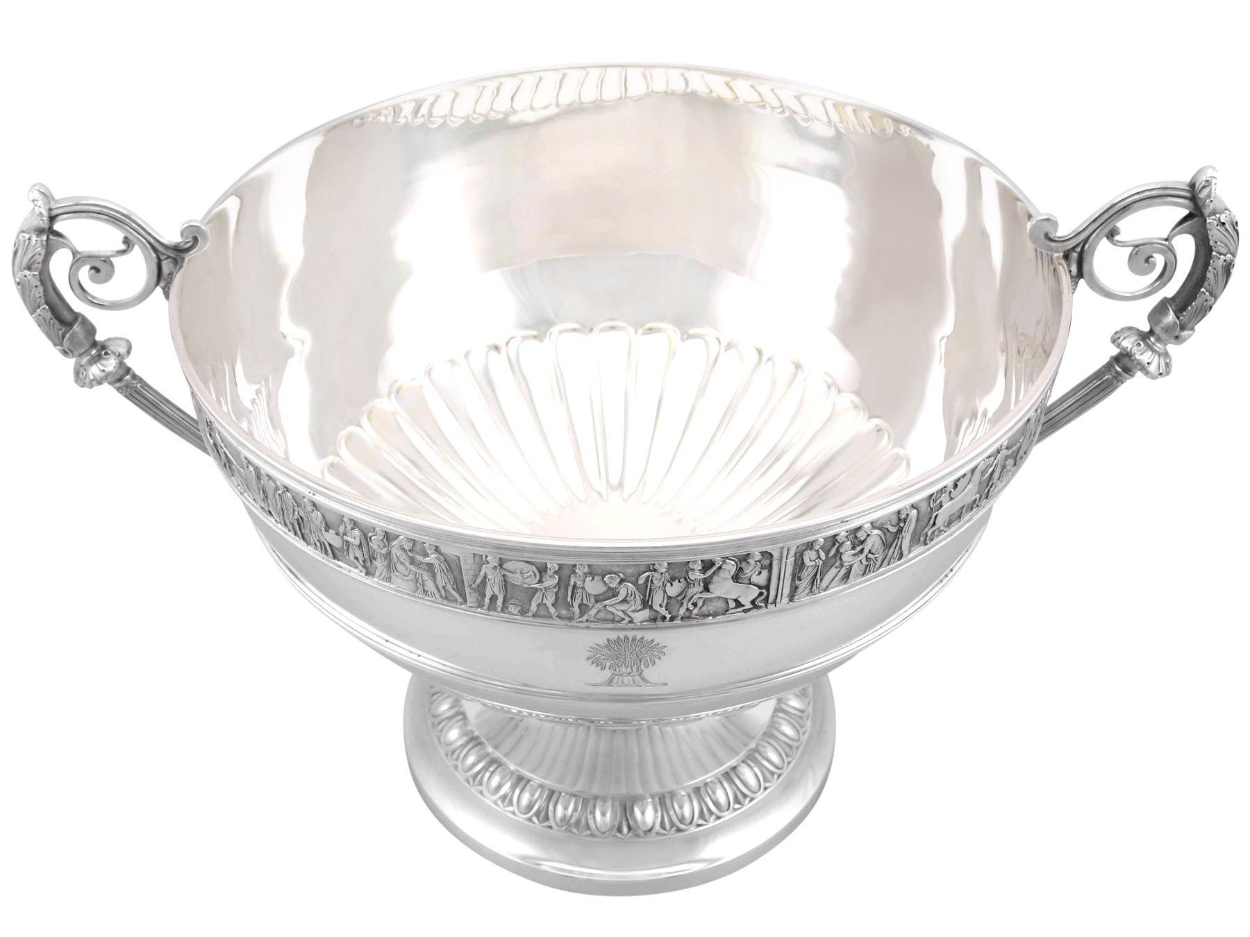 Antique Victorian 1899 Sterling Silver Presentation Bowl In Excellent Condition For Sale In Jesmond, Newcastle Upon Tyne