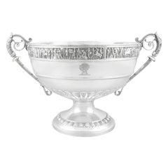 Antiguo cuenco de presentación victoriano de 1899 de plata de ley
