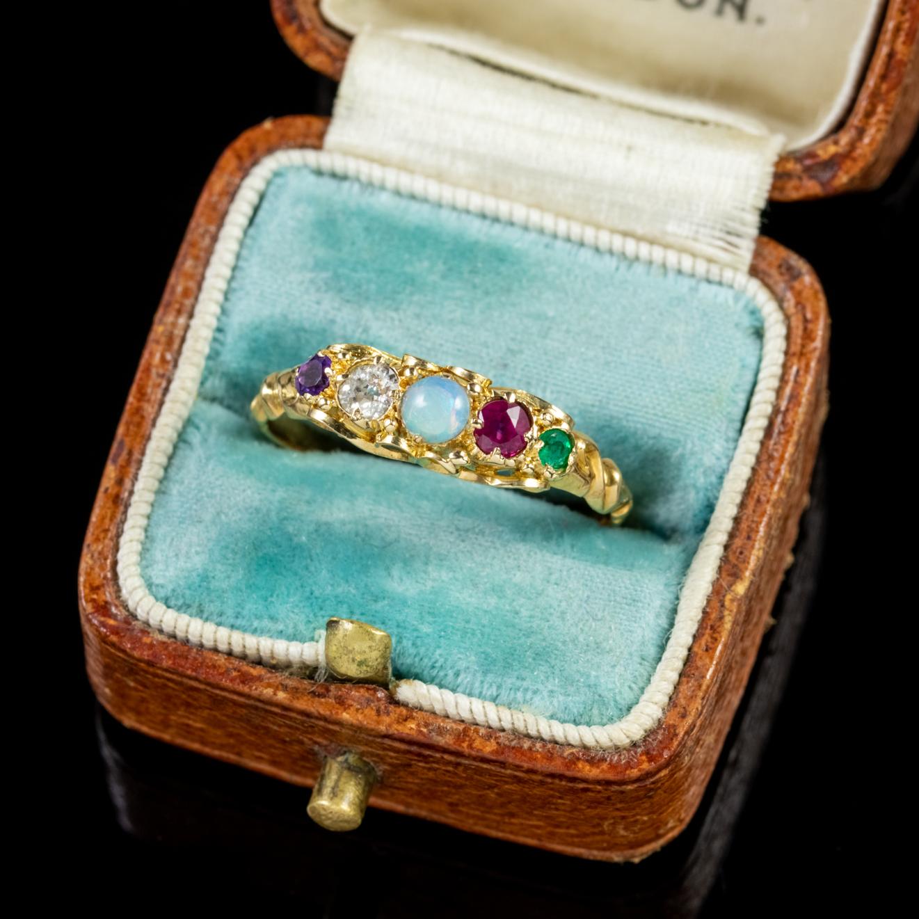 Antique Victorian 18 Carat Gold Adore Ring, circa 1860 In Good Condition In Lancaster, Lancashire