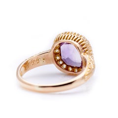 Antique Victorian, 18 Carat Gold, Amethyst and Diamond Cluster Ring