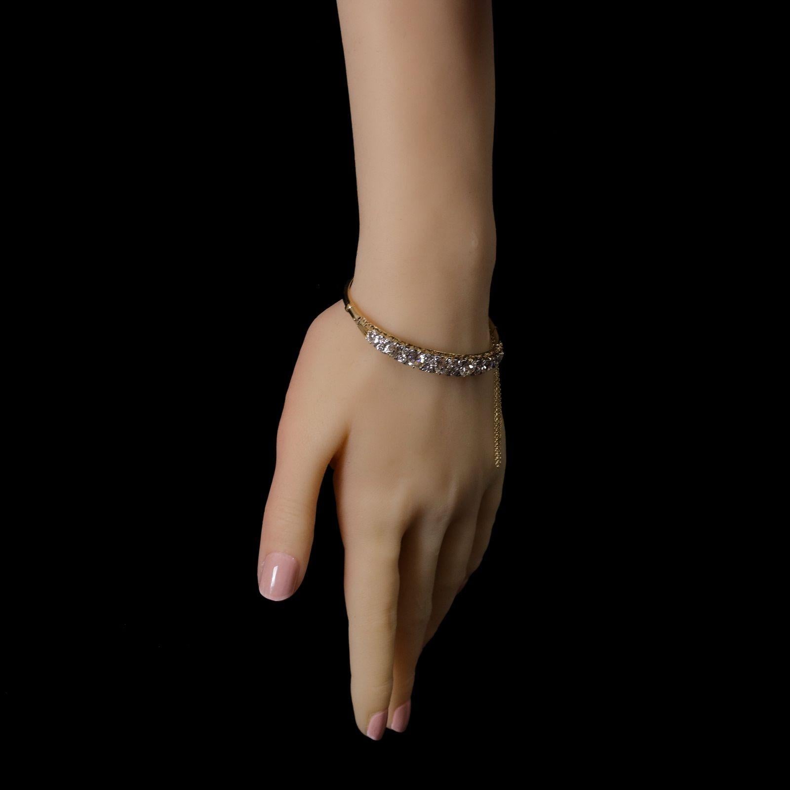 Antiker viktorianischer Armreif aus 18 Karat Gold mit Diamanten im Altschliff um 1890 Damen