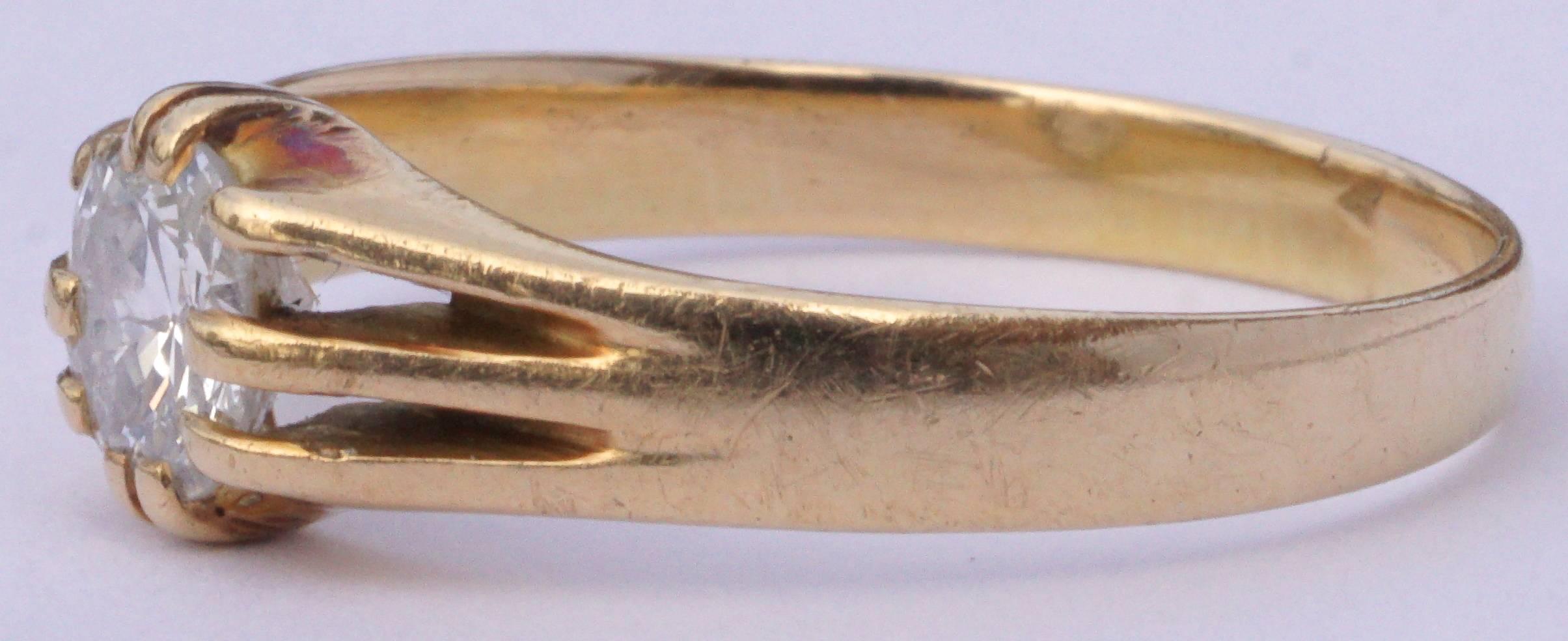 Solitär-Ring aus 18 Karat Gold mit Diamanten, um 1920 im Zustand „Gut“ im Angebot in London, GB