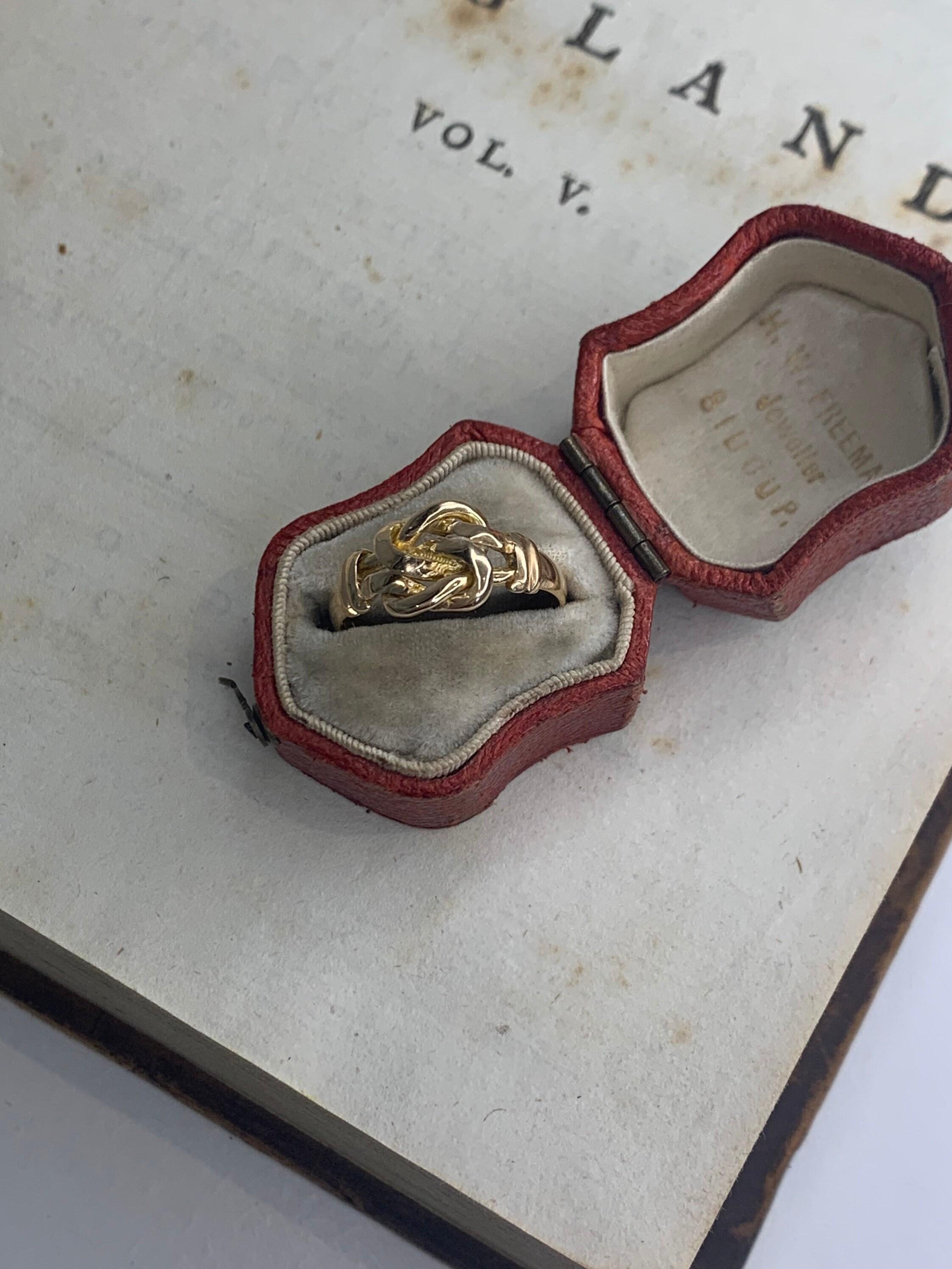 Antiker viktorianischer 18 Karat Gold Liebhaber-Knotenring im Zustand „Gut“ im Angebot in Brighton, GB