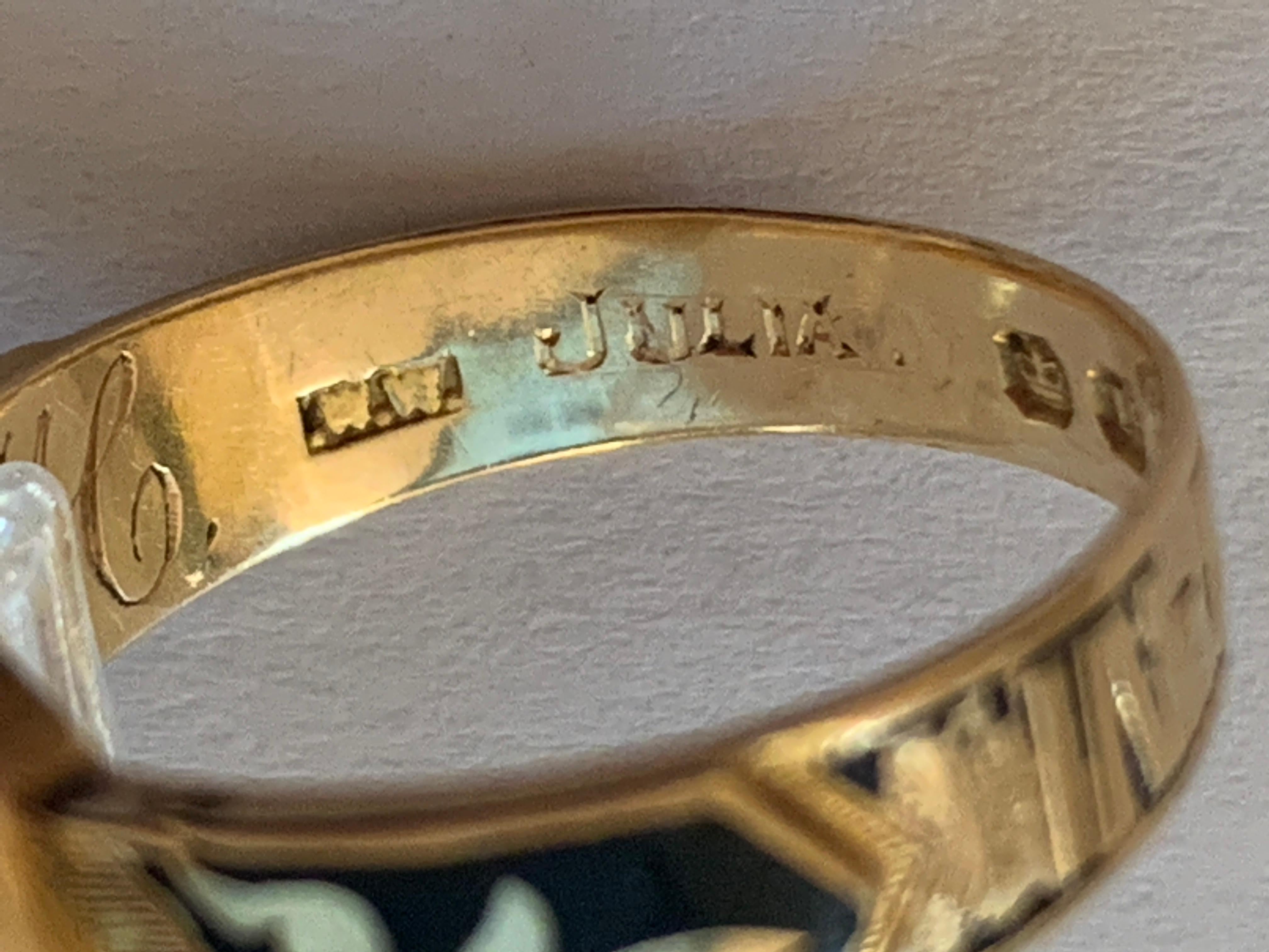 Antique Victorian 18ct Gold Memorial Ring  For Sale 7