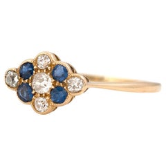 Antique Victorian 18 Carat Gold Sapphire Diamond Ring
